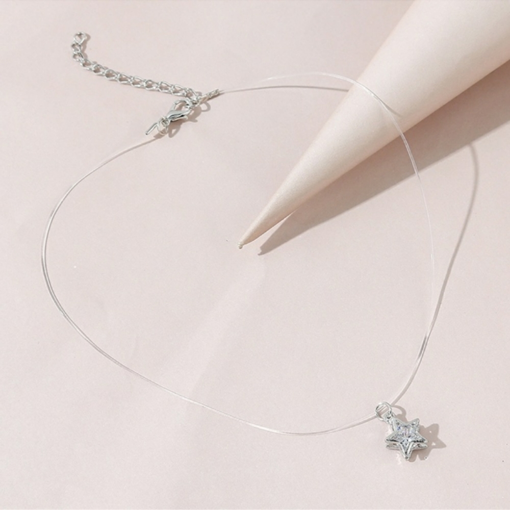 💥3/$12 Silver Crystal Star Illusion Necklace